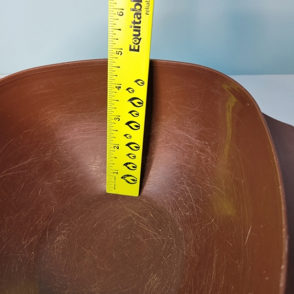 TUPPERWARE SERVALIER 858-4 Brown Bowl (Yellow bowl 836-8 Lid 837-6 Damaged) VTG - Picture 6 of 16